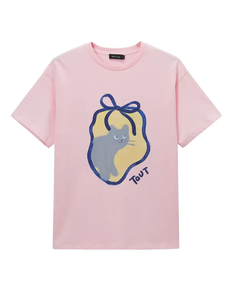 Tout a Coup T-Shirt mit grafischem Print - Rosa Rosa