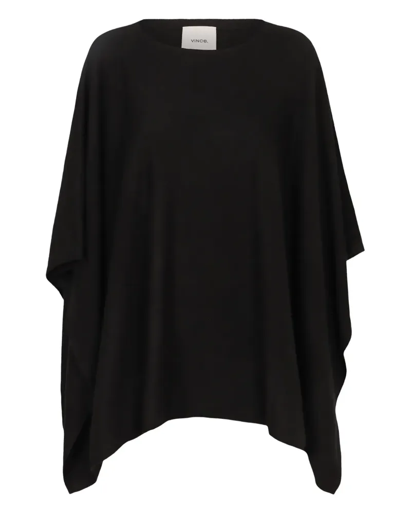 Vince Gerippter Poncho aus Kaschmir - Schwarz Schwarz