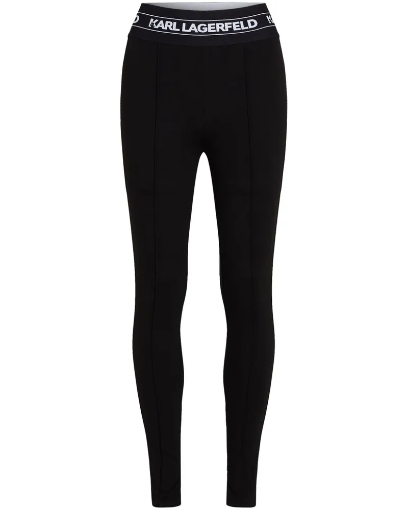Karl Lagerfeld Leggings mit Logo-Streifen - Schwarz Schwarz