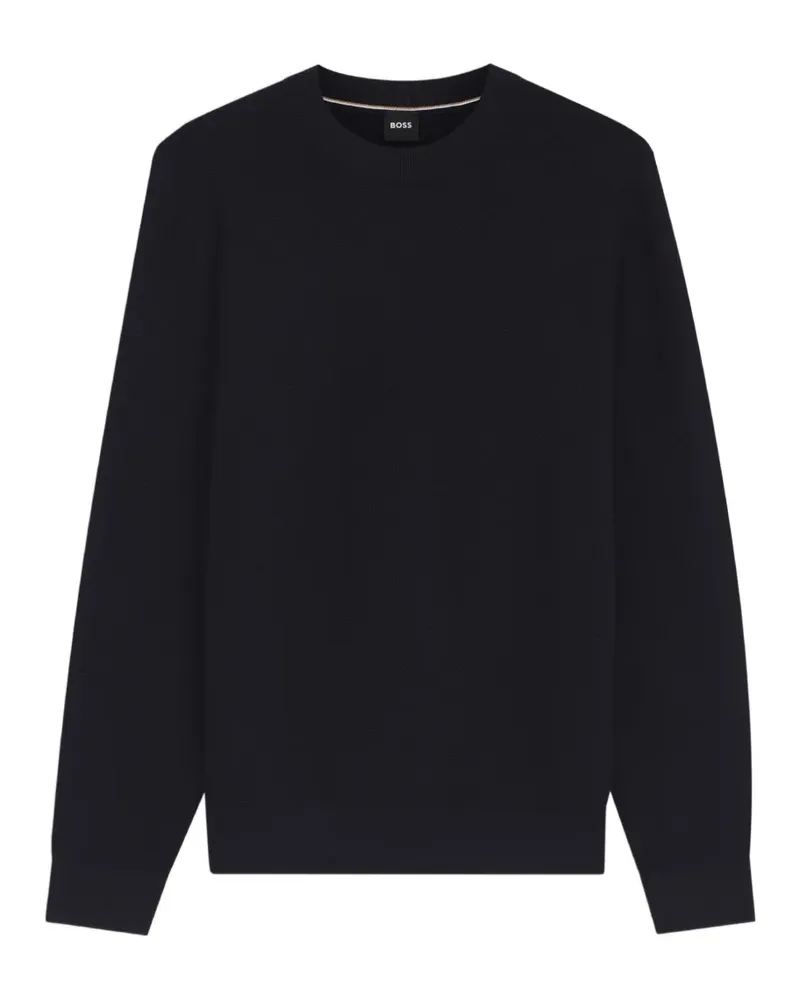 HUGO BOSS Pullover aus Baumwolle mit diagonaler Struktur - Blau Blau