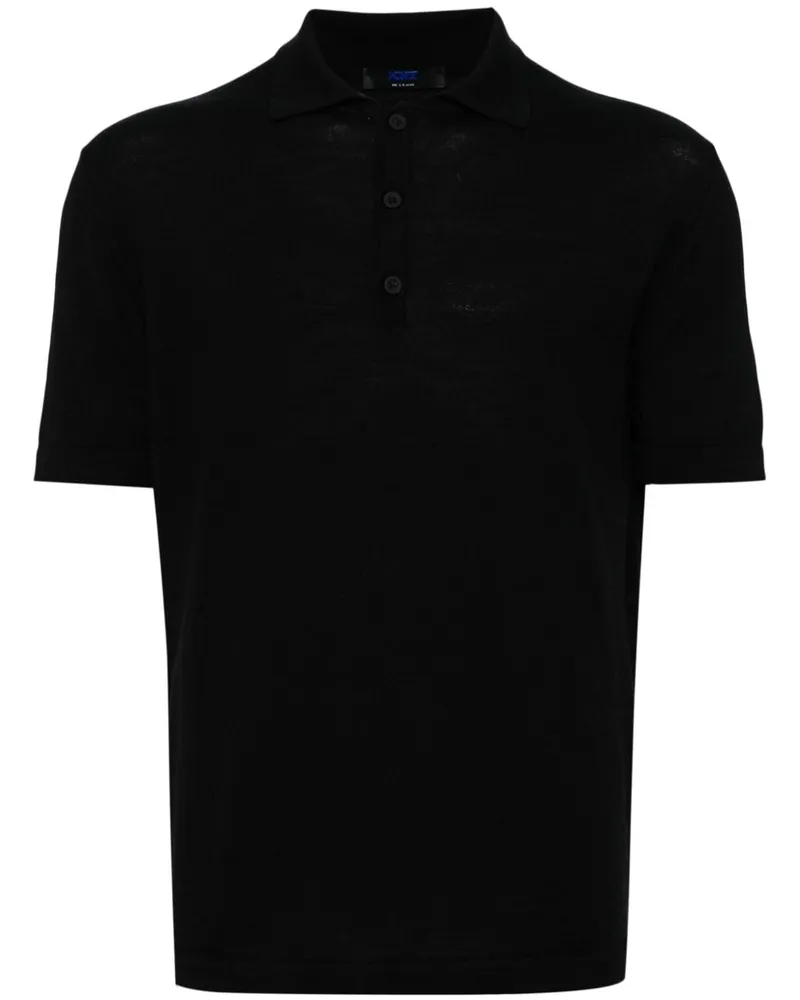 Kiton Poloshirt mit kurzen Ärmeln Schwarz