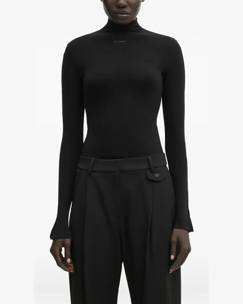 WRSTBHVR Amber logo-print high-neck bodysuit - Schwarz Schwarz