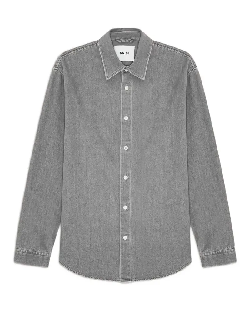 NN 07 Casper denim overshirt - Grau Grau