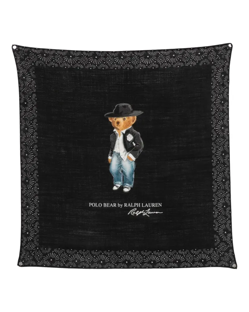 Ralph Lauren Schal mit Polo Bear-Print - Schwarz Schwarz