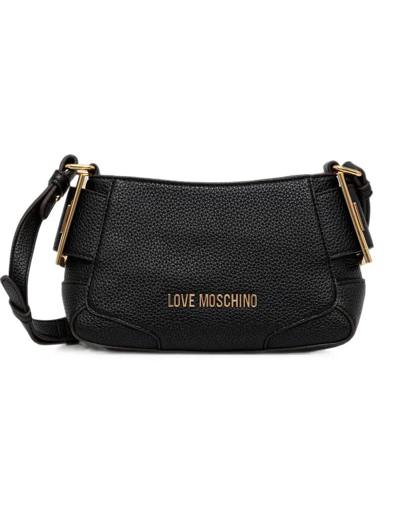 Moschino logo-plaque cross body bag - Schwarz Schwarz