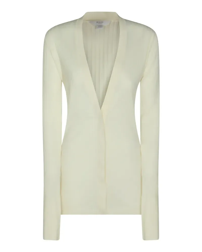 Malo ribbed knitted cardigan - Weiß Weiß