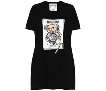 T-Shirtkleid mit Teddy - Schwarz