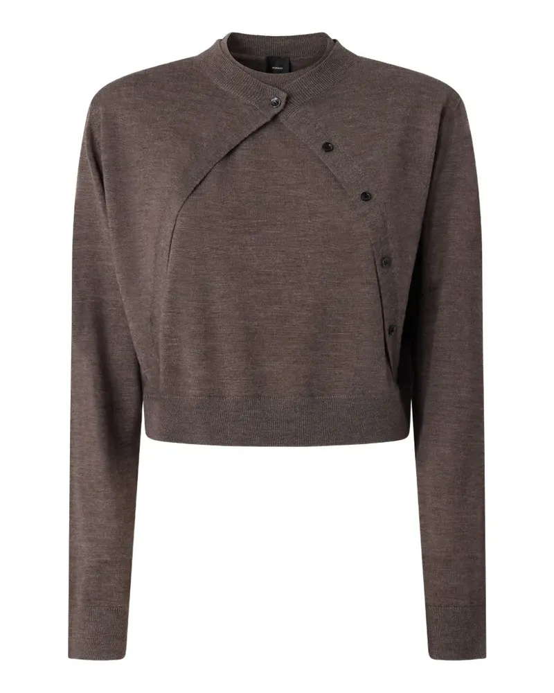 Pinko Asymmetrischer Pullover mit Knopfverschluss - Braun Braun