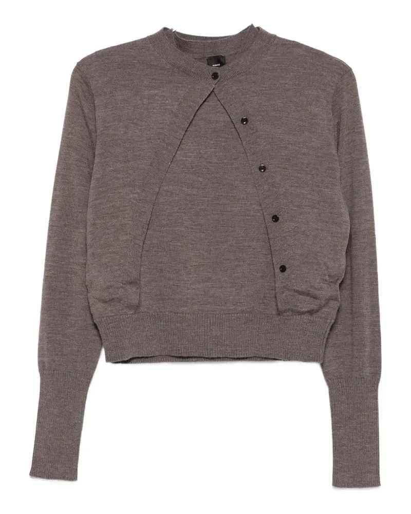 Pinko Asymmetrischer Pullover mit Knopfverschluss - Braun Braun