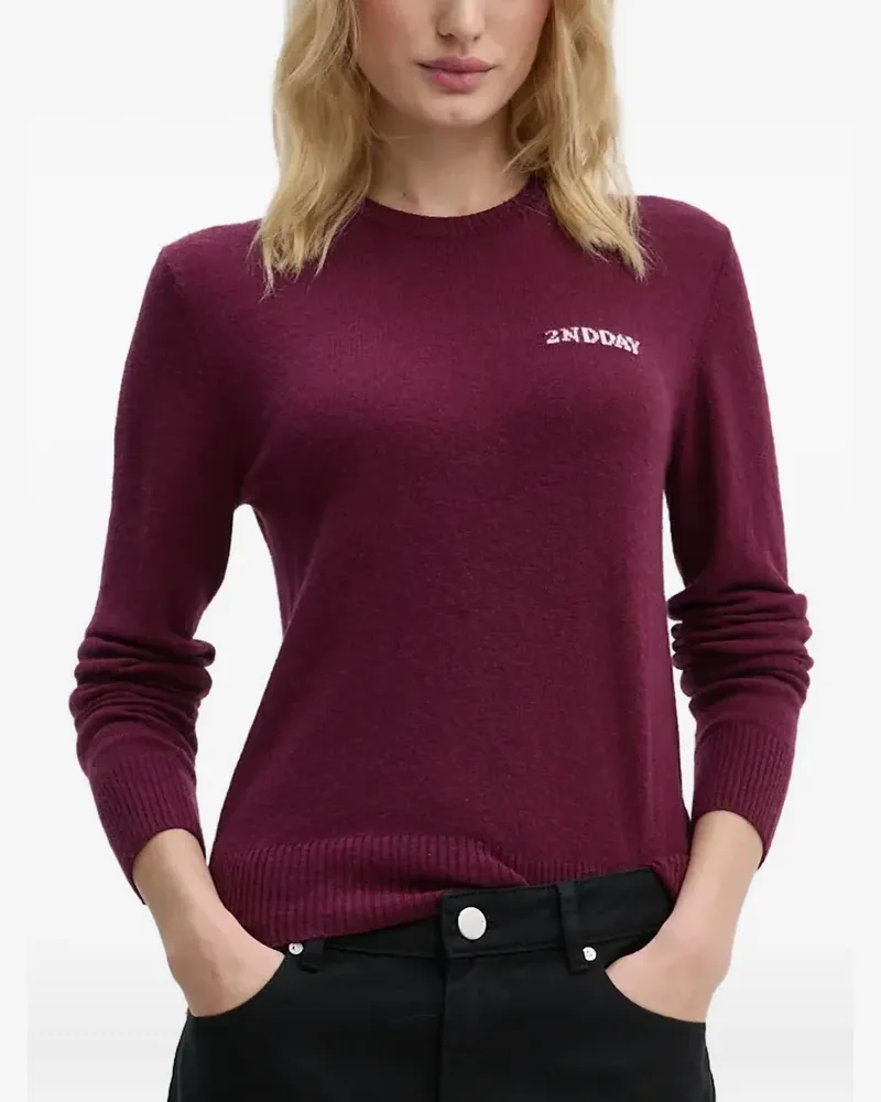 Day Birger et Mikkelsen Strick mit Stickerei - Violett Violett