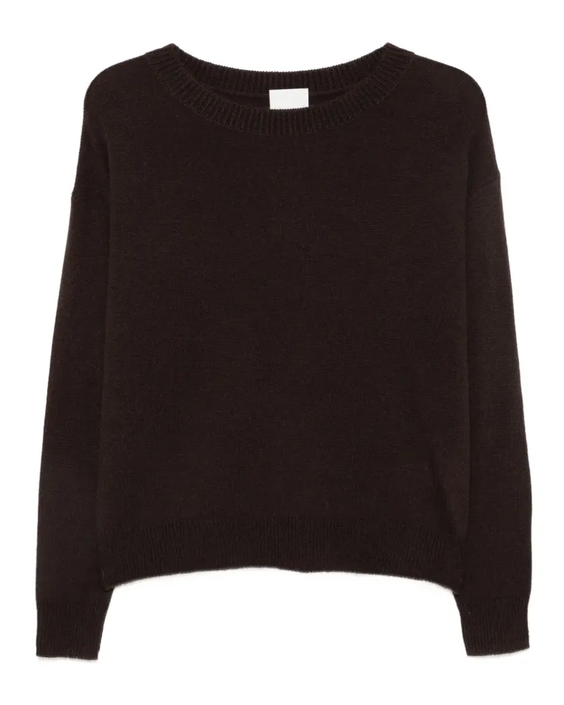 ALLUDE long-sleeve ribbed-trim sweater - Braun Braun
