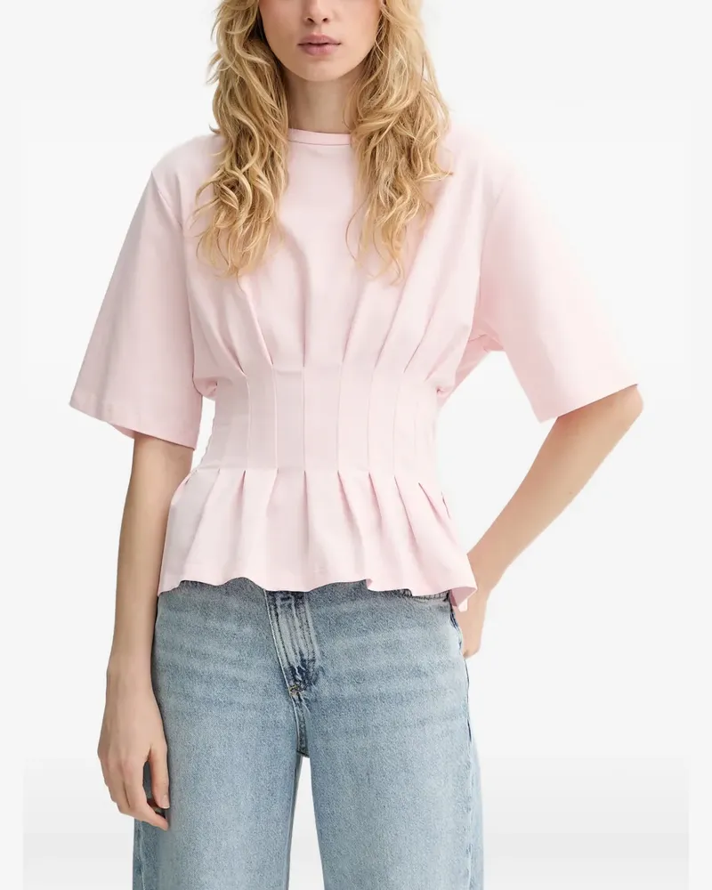Gestuz GZinez pleated peplum T-shirt - Rosa Rosa