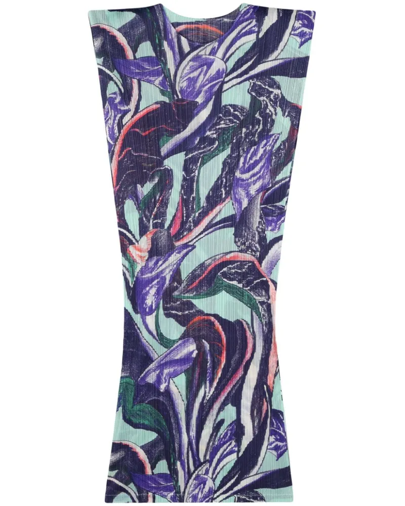 Issey Miyake Plissiertes Tardivo Midikleid - Blau Blau
