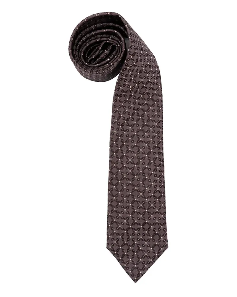 Brunello Cucinelli Geometrisch gemusterte Krawatte - Braun Braun