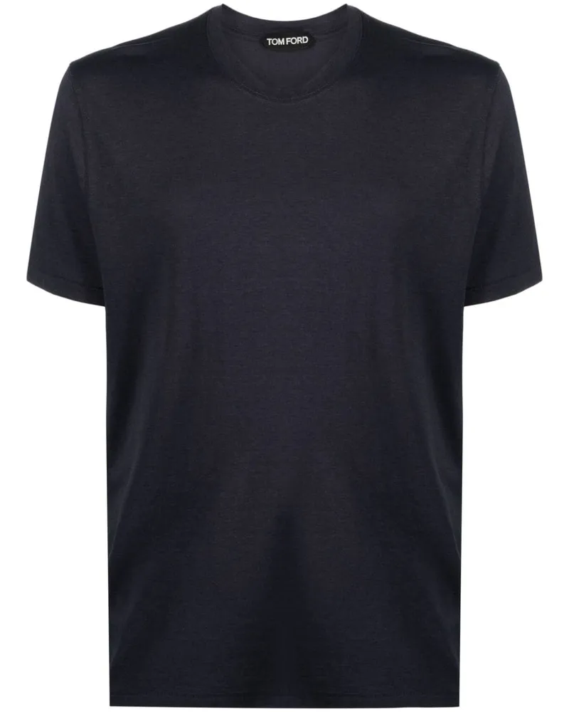 Tom Ford Meliertes T-Shirt aus Lyocellgemisch - Blau Blau