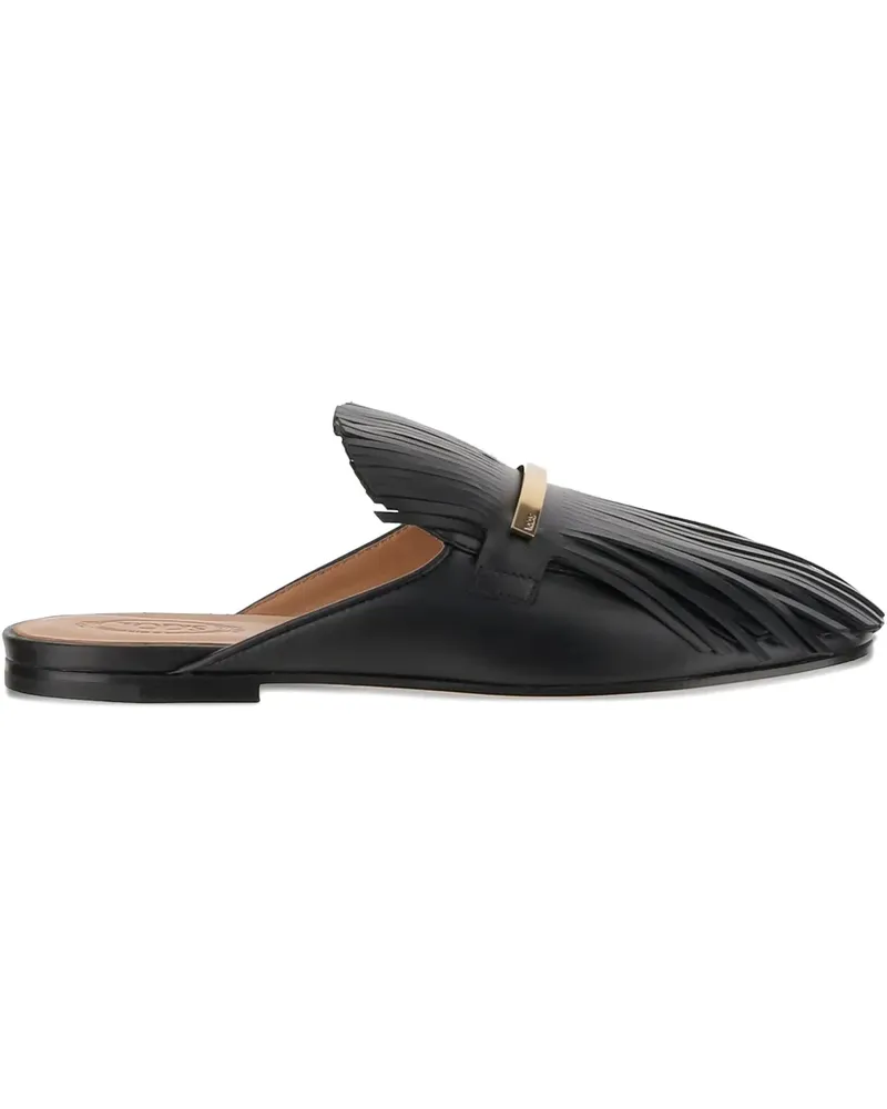 TOD'S Mules mit Fransen - Schwarz Schwarz