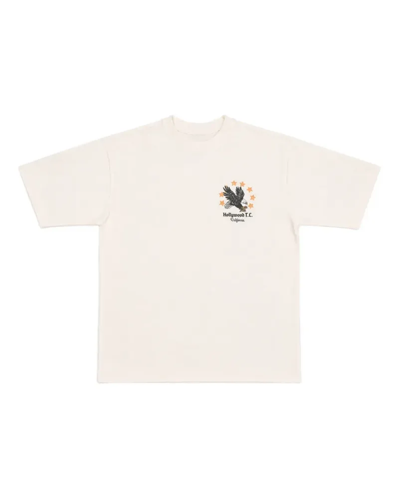 HTC Hollywood Trading Company T-Shirt mit grafischem Print und Nieten - Weiß Weiß