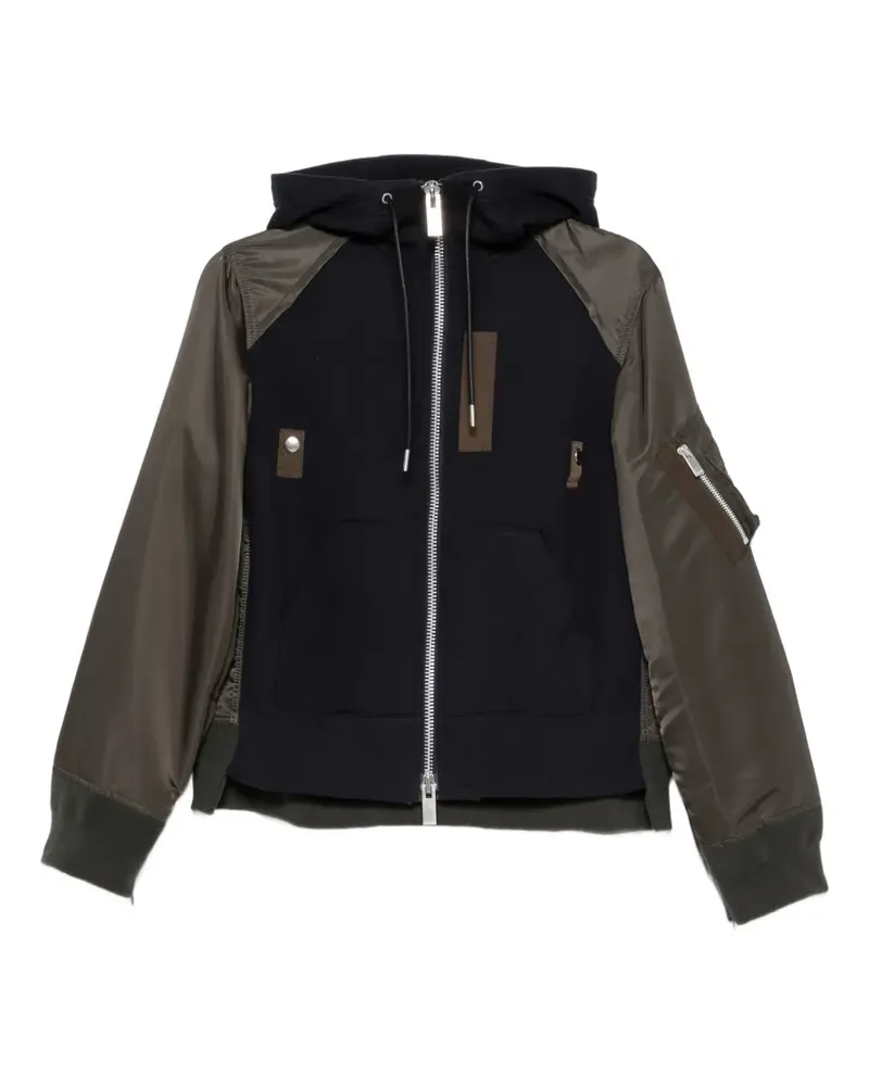 Sacai Kapuzenjacke mit Einsätzen - Schwarz Schwarz