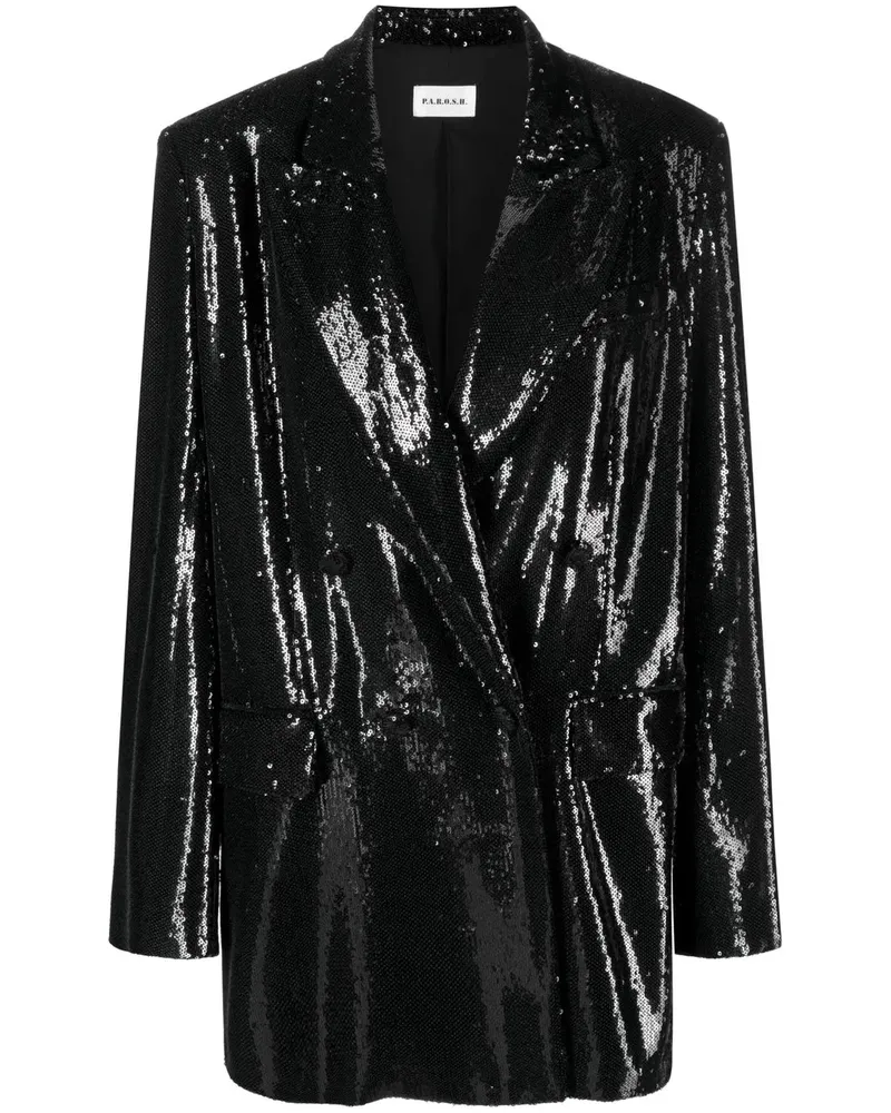 P.A.R.O.S.H. Blazer mit Pailletten - Schwarz Schwarz