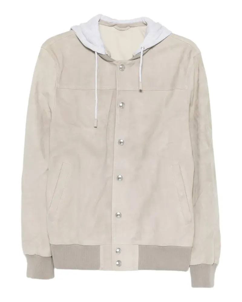 Eleventy Wildlederjacke mit Kapuze - Nude Nude