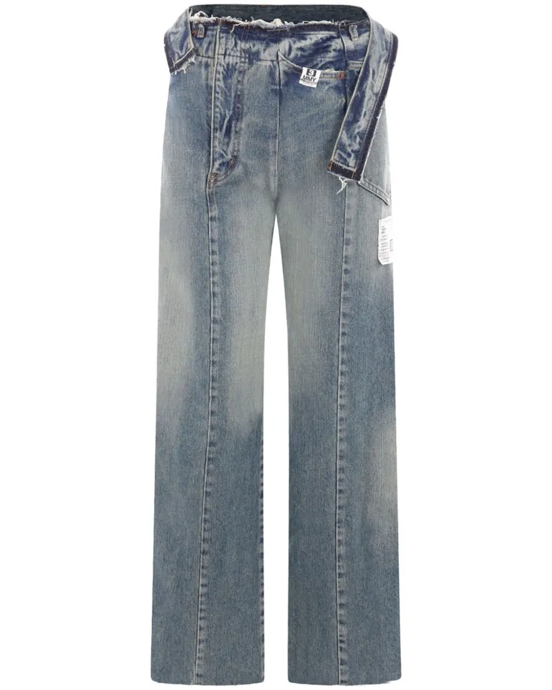 MIHARAYASUHIRO Straight-Leg-Jeans mit Einsätzen - Blau Blau