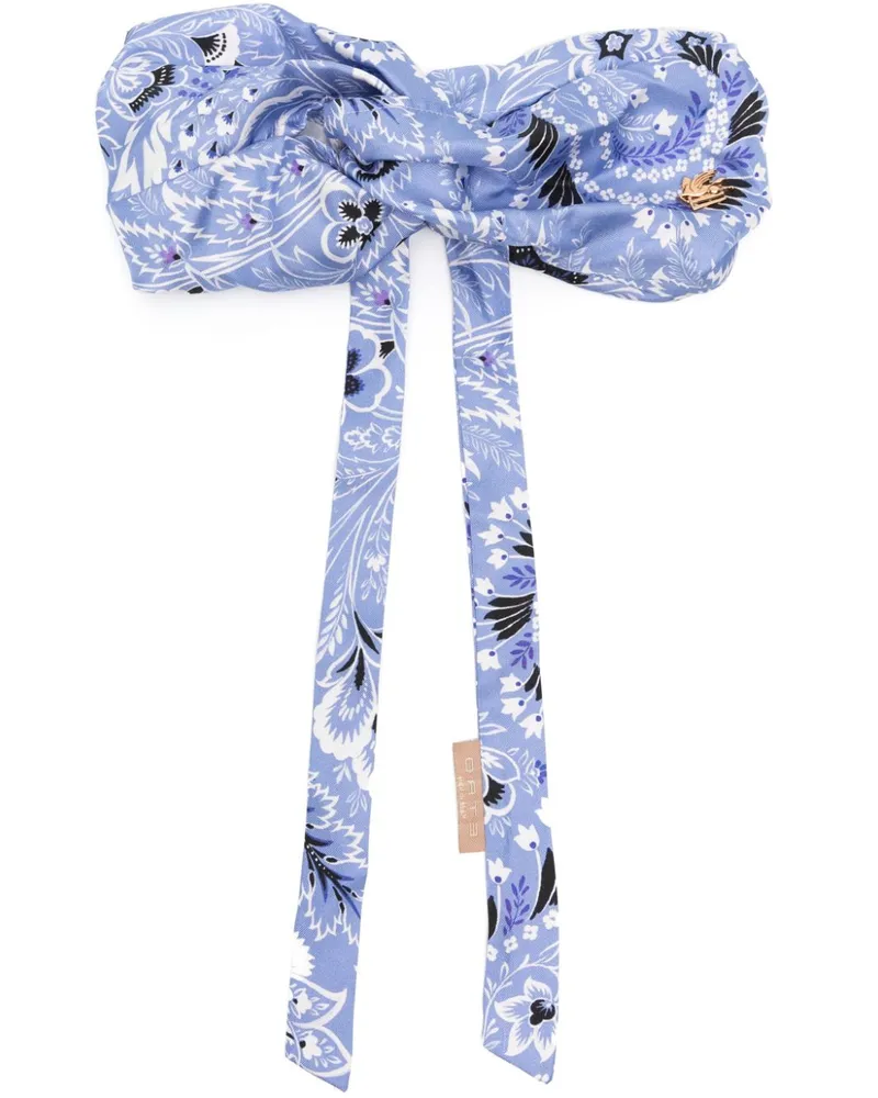 Etro Haarreif mit blumigem Muster - Blau Blau
