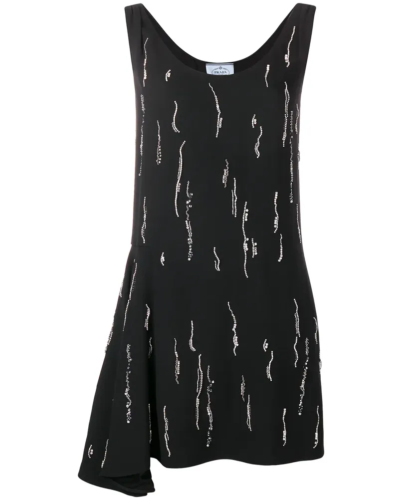 Prada Asymmetrisches Kleid - Schwarz Schwarz