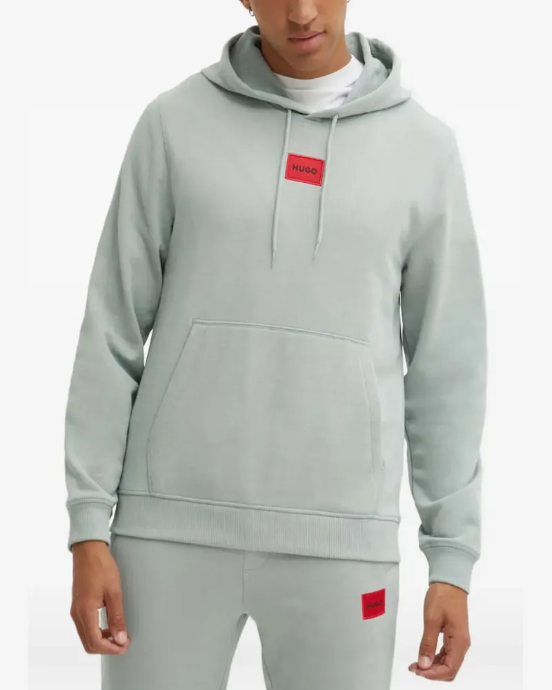 HUGO BOSS logo-patch hoodie - Grau Grau
