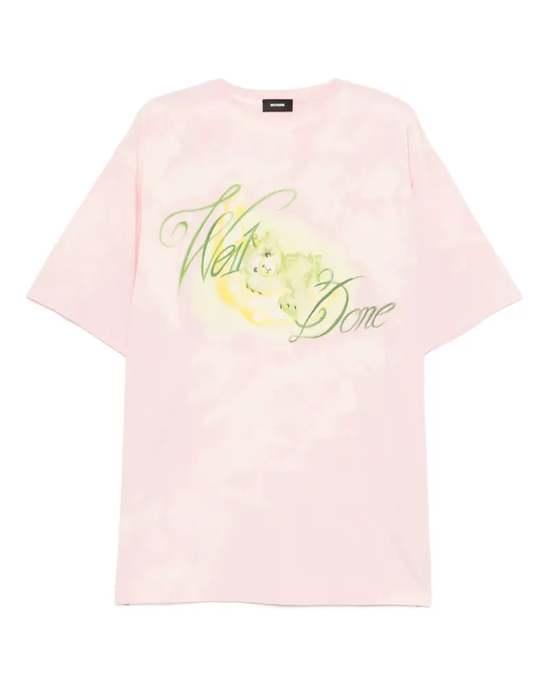 WE 11 DONE Ausgeblichenes T-Shirt - Rosa Rosa