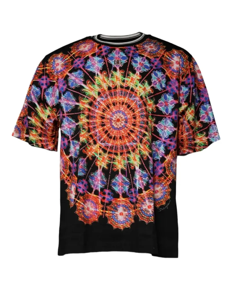 Dolce & Gabbana T-Shirt mit Mandala-Print - Schwarz Schwarz