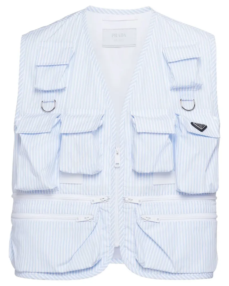 Prada Gestreifte Weste - Blau Blau