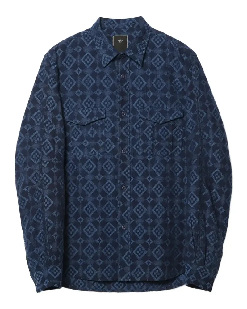 maharishi Komon Aizome Hemd mit Jacquardmuster - Blau Blau