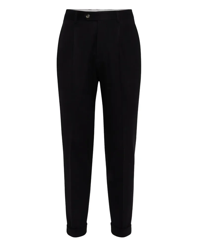 Brunello Cucinelli Hose aus Flanell - Schwarz Schwarz