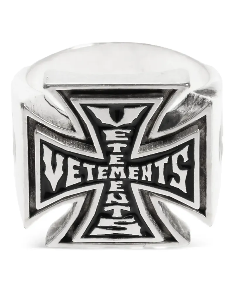 VETEMENTS cross signet ring - Silber Silber