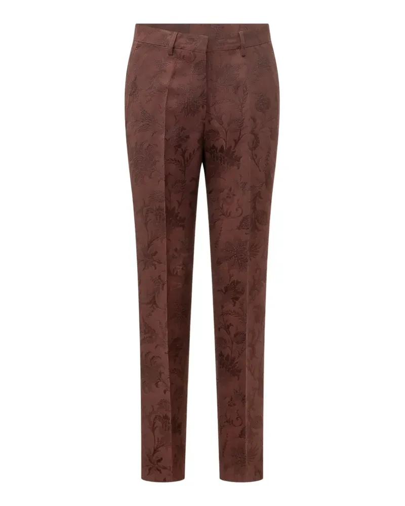 Etro Hose mit Blumen-Jacquardmuster - Braun Braun