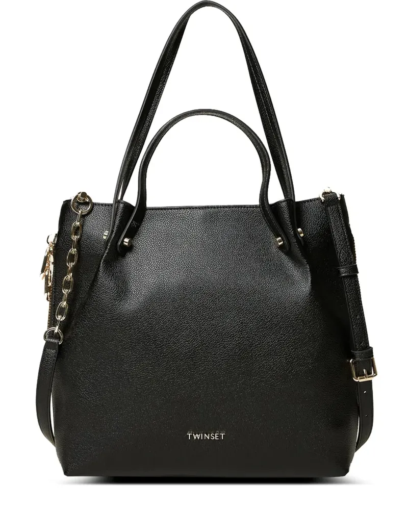 Twin-Set Handtasche mit Reißverschluss - Schwarz Schwarz