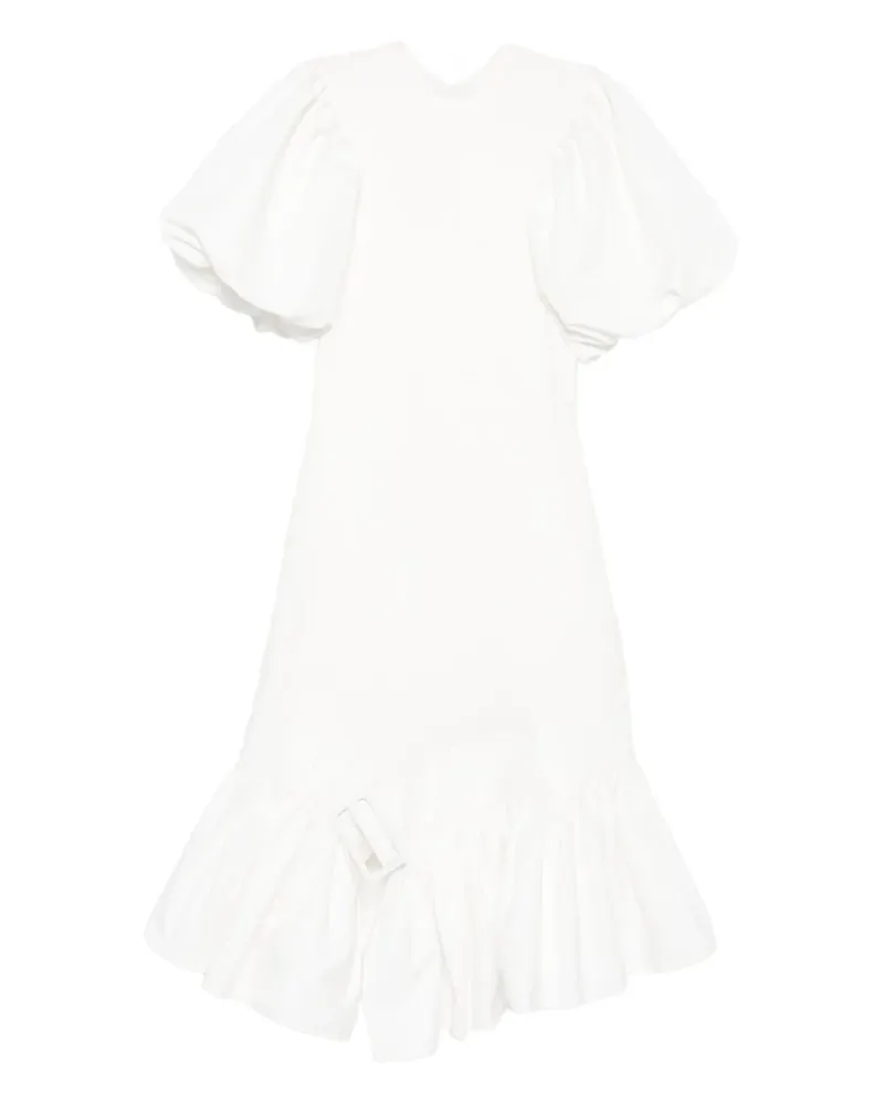 Rokh Gerüschstes Kleid mit Puffärmeln - Weiß Weiß