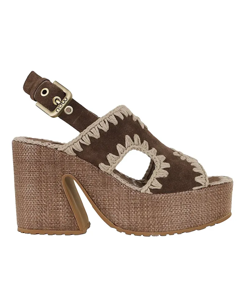 Mou crochet-trim platform sandals - Braun Braun