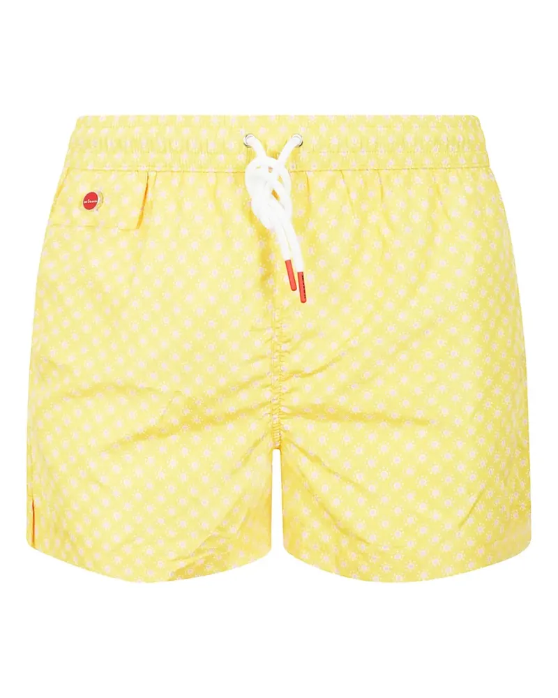 Kiton Badeshorts mit Blumen-Print - Gelb Gelb