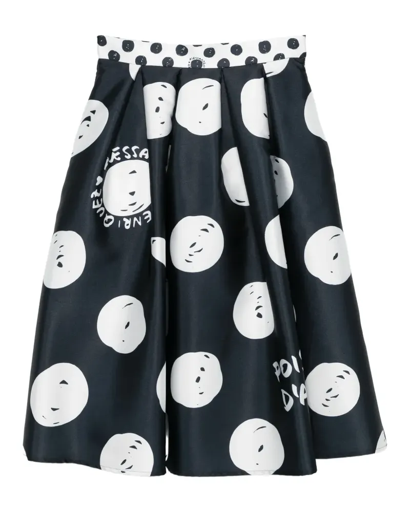 Alessandro Enriquez polka dot print skirt - Schwarz Schwarz