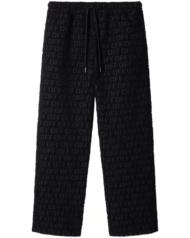 OFF-WHITE Hose aus Boucle mit Logo - Schwarz Schwarz