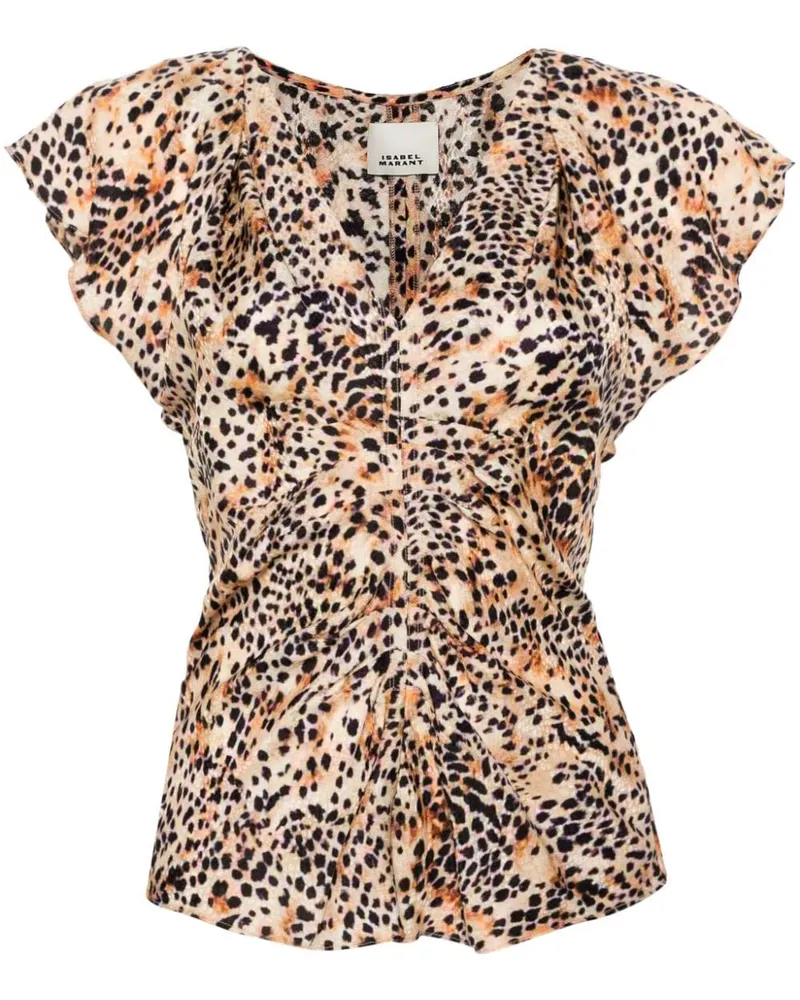 Isabel Marant Lonea Bluse aus Seide - Nude Nude