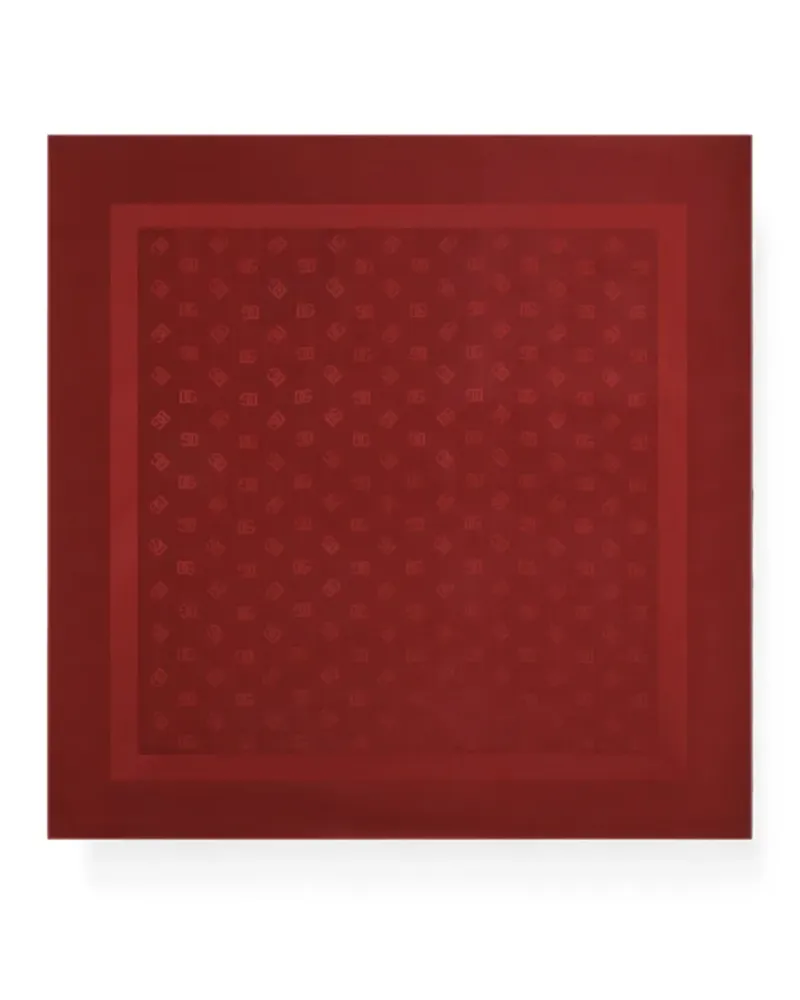 Dolce & Gabbana 135X135 Stola aus Seide mit Logo-Jacquard - Rot Rot