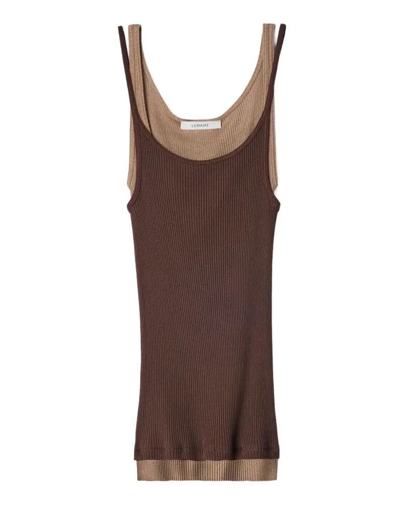 Christophe Lemaire Trompe oeil-Tanktop aus Seiden-Viskose-Gemisch - Braun Braun