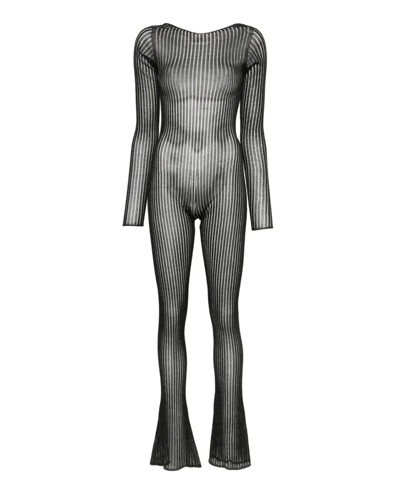 Dondup Gerippter Jumpsuit - Schwarz Schwarz
