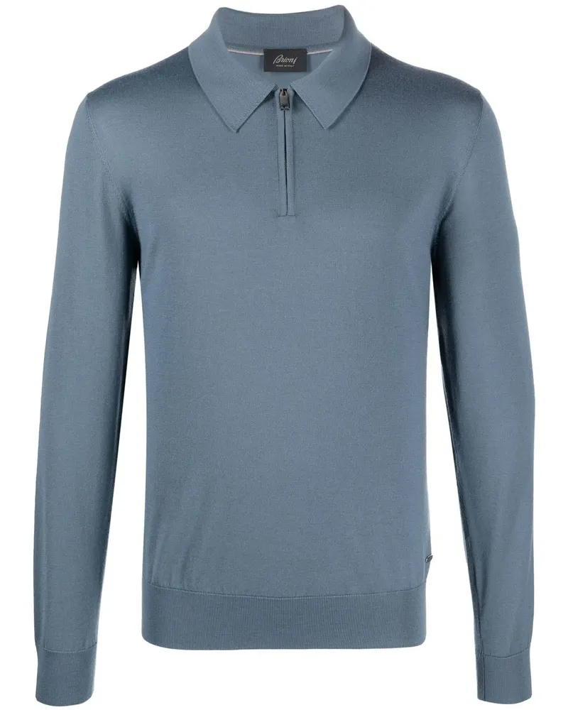 Brioni Pullover mit Polokragen - Blau Blau