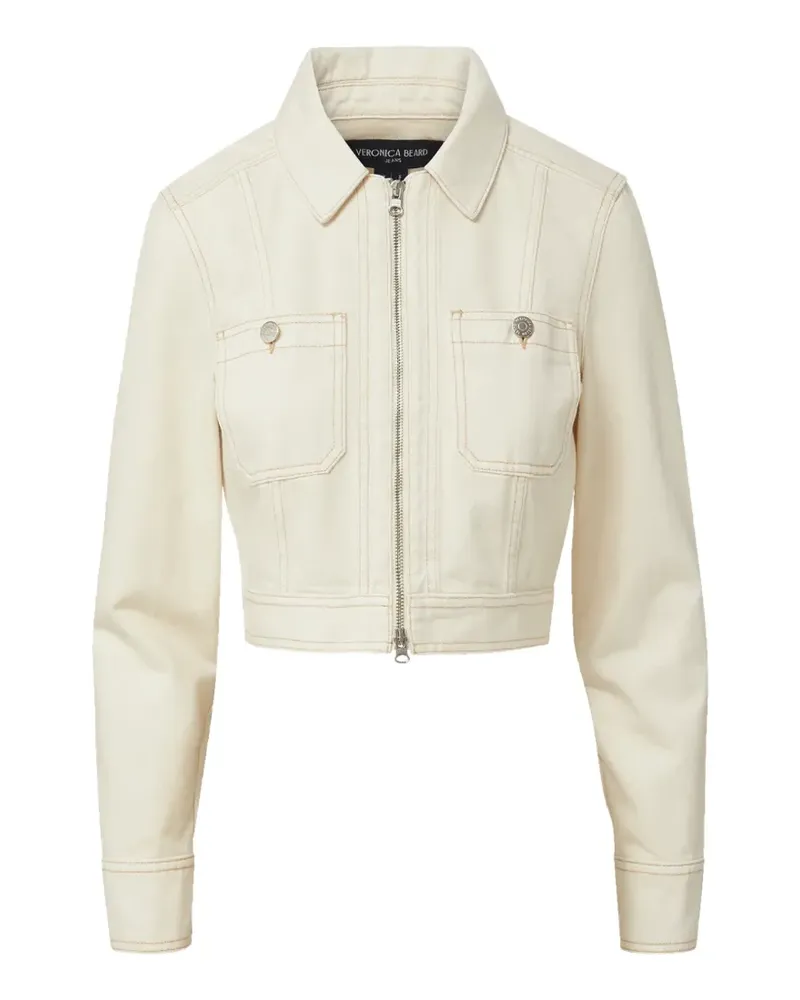Veronica Beard Patty Cropped-Jacke mit Reißverschluss - Nude Nude