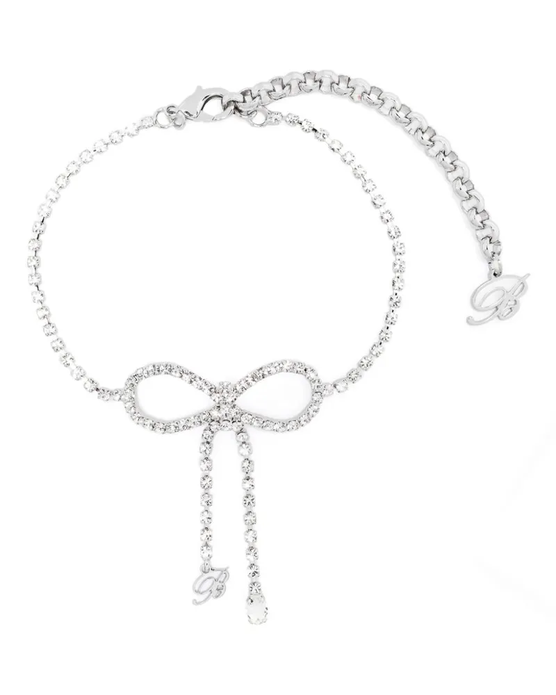 Blumarine Halskette mit Strassschleife - Silber Silber