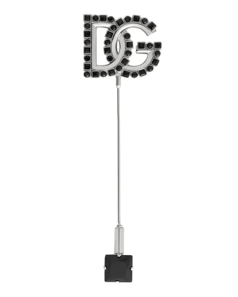 Dolce & Gabbana Brosche mit DG-Logo - Silber Silber