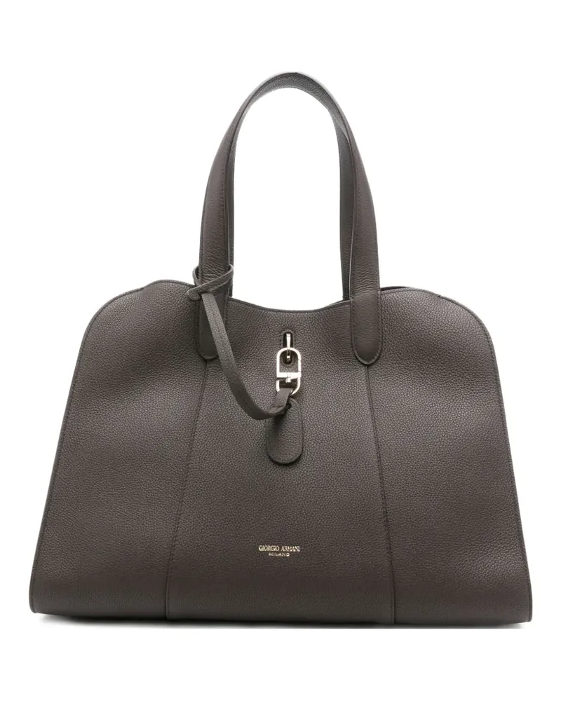 Giorgio Armani Tote Bag aus strukturiertem Leder - Braun Braun